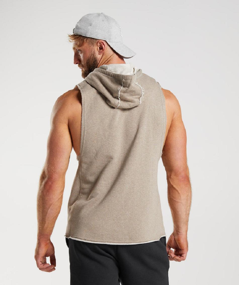 Sudadera Con Capucha Gymshark Legacy Drop Arm Hombre Gris | CO 3640FDN